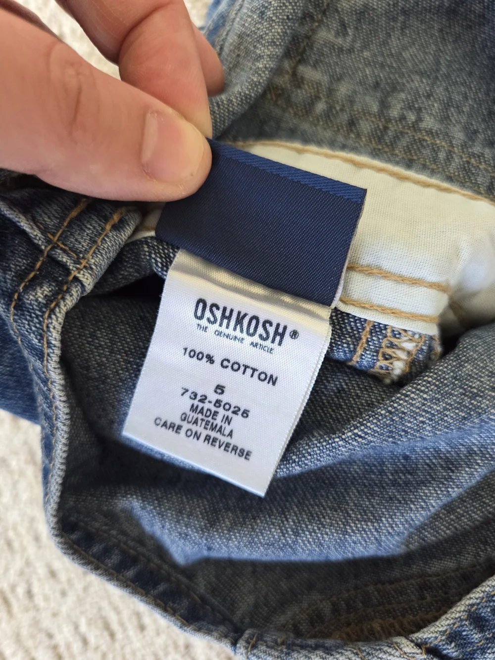90's Vintage OshKosh B'gosh Dark Blue Denim Kids Shortall Overalls